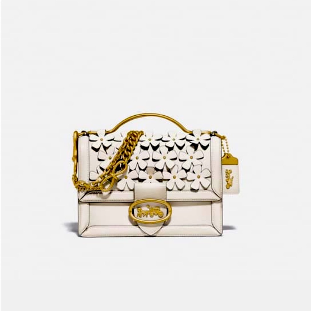 Coach Riley Top Handle 22 With Floral Applique
